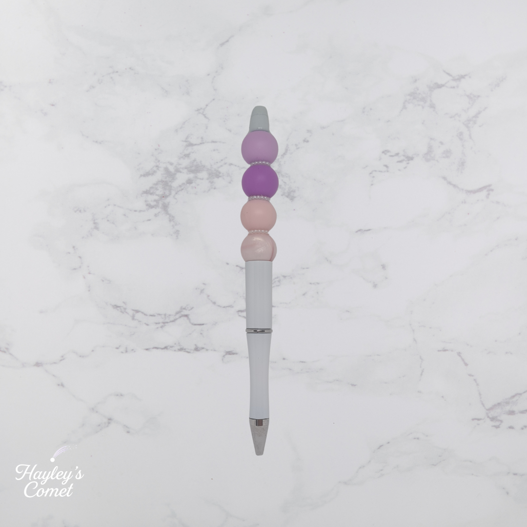 Cotton Candy Cosmos Pen | Handmade Beaded Cosmic Pen