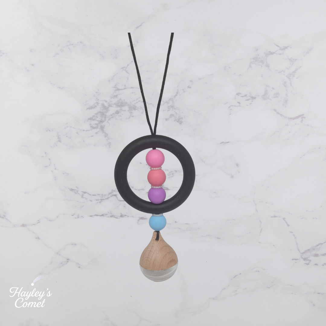 Evening Glow Orbit Car Charm | Handmade Beaded Cosmic Car Charm