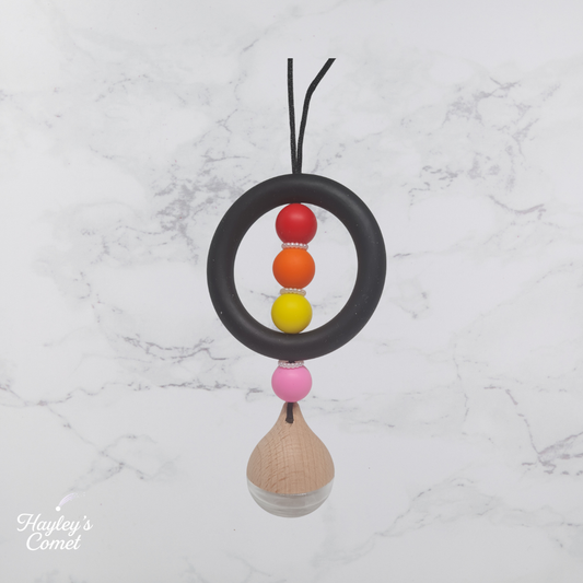 Solar Flare Orbit Car Charm | Handmade Beaded Cosmic Car Charm