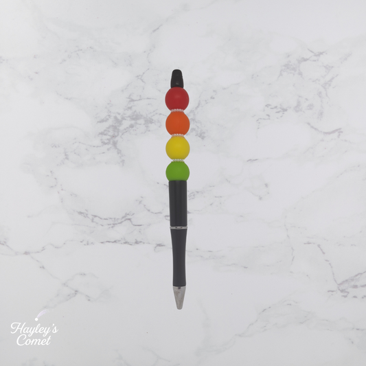 Sunburst Orbit Pen | Handmade Beaded Cosmic Pen