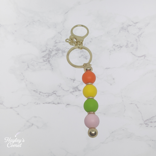 Citrus Orbit Keychain | Handmade Beaded Cosmic Keychain