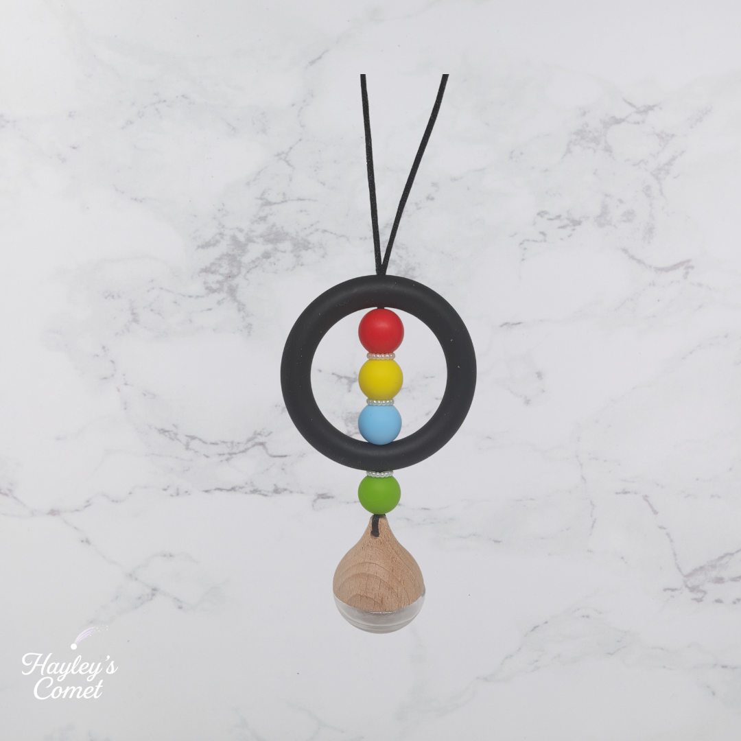 Prism Pop Orbit Car Charm | Handmade Beaded Cosmic Car Charm