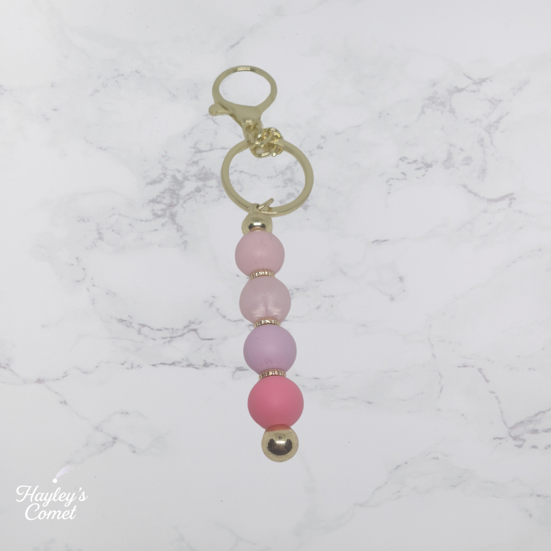 Petal Nebula Keychain | Handmade Beaded Cosmic Keychain