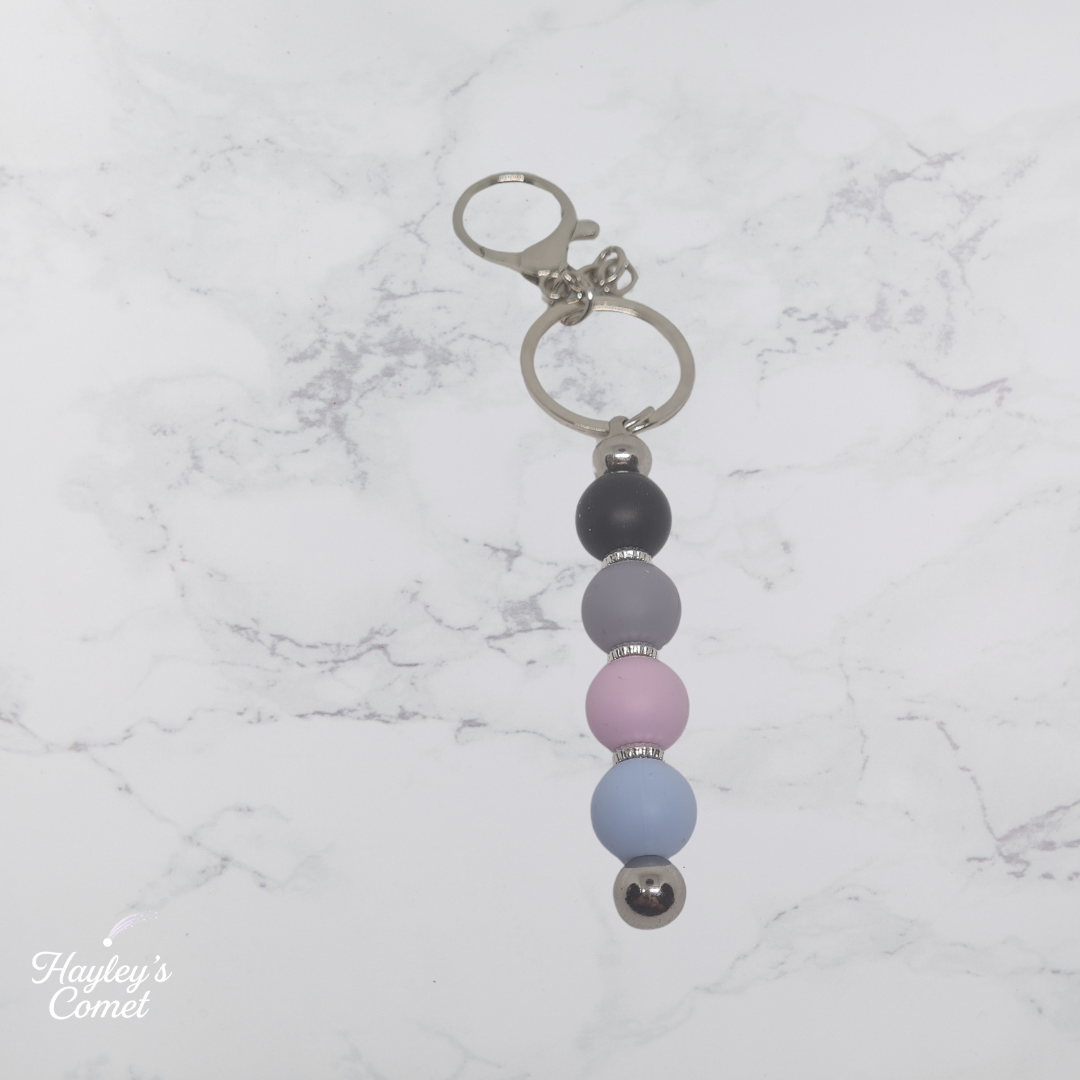 Midnight Nebula Keychain | Handmade Beaded Cosmic Keychain