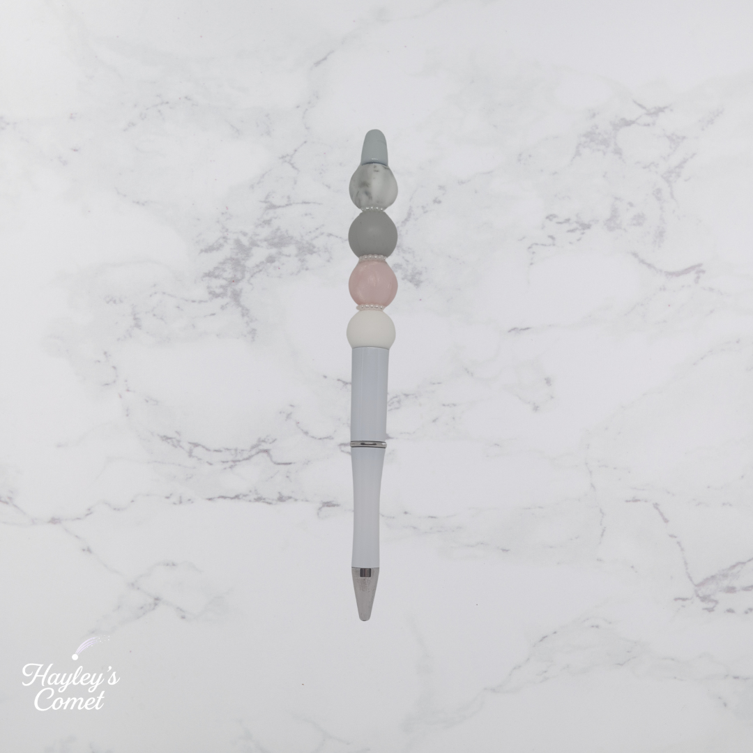 Celestial Marble Pen | Handmade Beaded Cosmic Pen