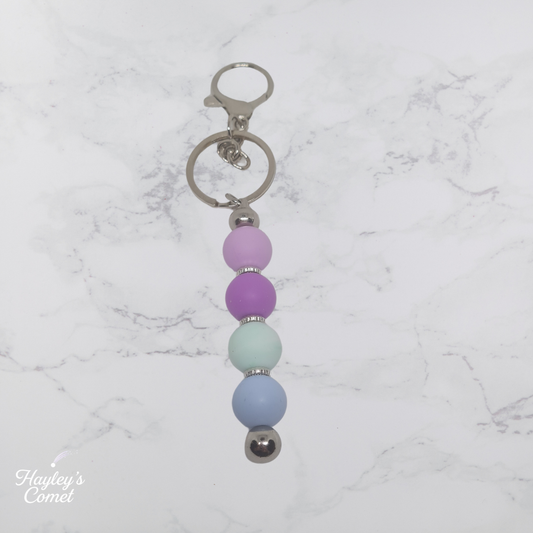 Stellar Pastels Keychain | Handmade Beaded Cosmic Keychain